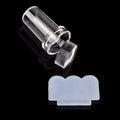 1Pcs Transparent Silicone Nail Art Stamping Kit French Design for Manicure Plate Stamp Polish Seal Two Side Stamper Scraper Tool