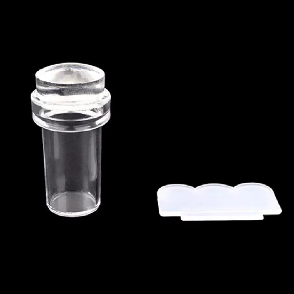 1Pcs Transparent Silicone Nail Art Stamping Kit French Design for Manicure Plate Stamp Polish Seal Two Side Stamper Scraper Tool